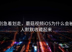 别急着划走，蘑菇视频iOS为什么会被人默默收藏起来