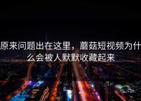 原来问题出在这里，蘑菇短视频为什么会被人默默收藏起来