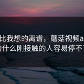 这事比我想的离谱，蘑菇视频app下载为什么刚接触的人容易停不下来