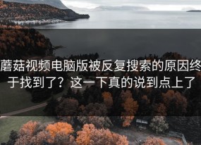蘑菇视频电脑版被反复搜索的原因终于找到了？这一下真的说到点上了