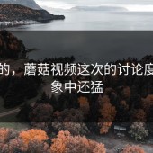 说真的，蘑菇视频这次的讨论度比想象中还猛