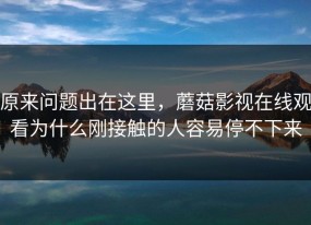 原来问题出在这里，蘑菇影视在线观看为什么刚接触的人容易停不下来