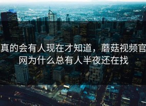 真的会有人现在才知道，蘑菇视频官网为什么总有人半夜还在找