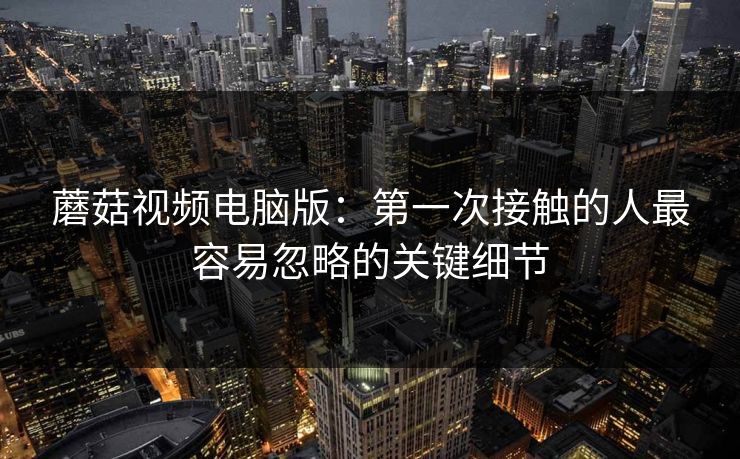 蘑菇视频电脑版：第一次接触的人最容易忽略的关键细节