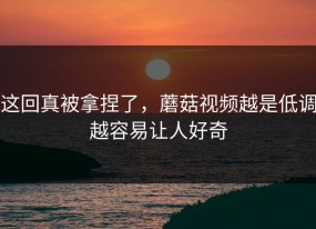 这回真被拿捏了，蘑菇视频越是低调越容易让人好奇