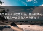 真的会有人现在才知道，蘑菇视频app下载为什么总有人半夜还在找
