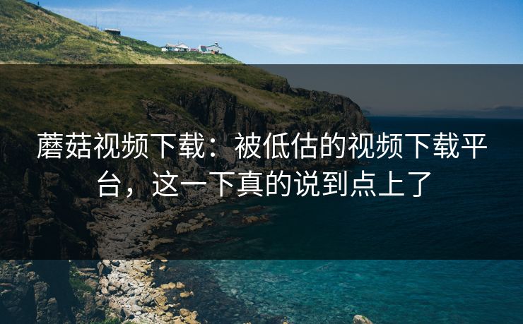 蘑菇视频下载:被低估的视频下载平台,这一下真的说到点上了 蘑菇视频下载:被低估的视频下载平台,这一下真的说到点上了